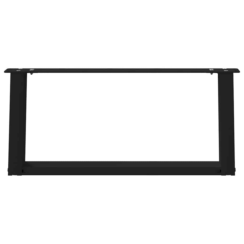 Gambe per Tavolino da Caffè a Forma di U 2 pz Nere 60x(30-31)cm