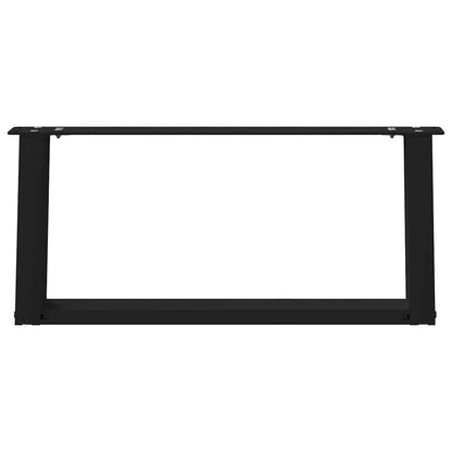 Gambe per Tavolino da Caffè a Forma di U 2 pz Nere 60x(30-31)cm