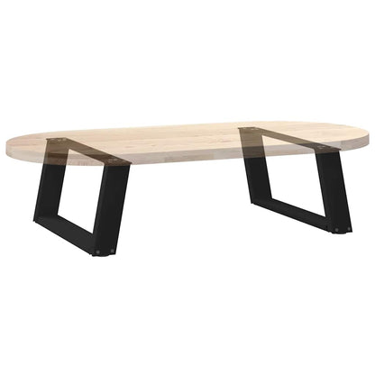 Gambe per Tavolino da Caffè a Forma di U 2 pz Nere 60x(30-31)cm
