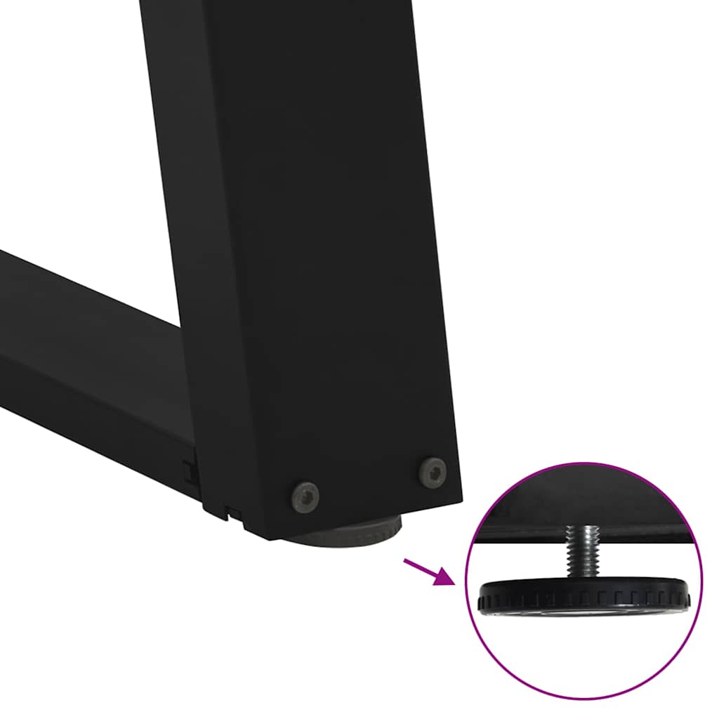 Gambe per Tavolino da Caffè a Forma di U 2 pz Nere 60x(30-31)cm
