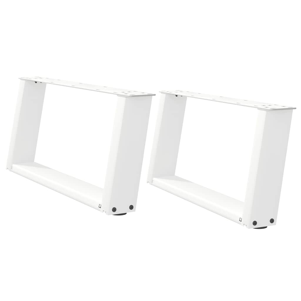 Gambe per Tavolino da Caffè forma U 2 pz Bianche 60x(30-31) cm