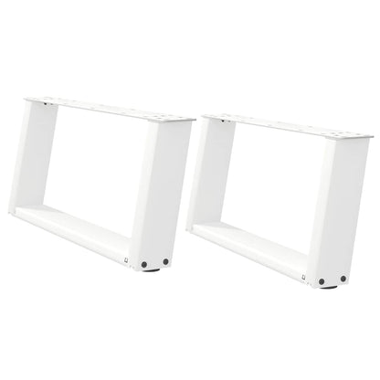 Gambe per Tavolino da Caffè forma U 2 pz Bianche 60x(30-31) cm