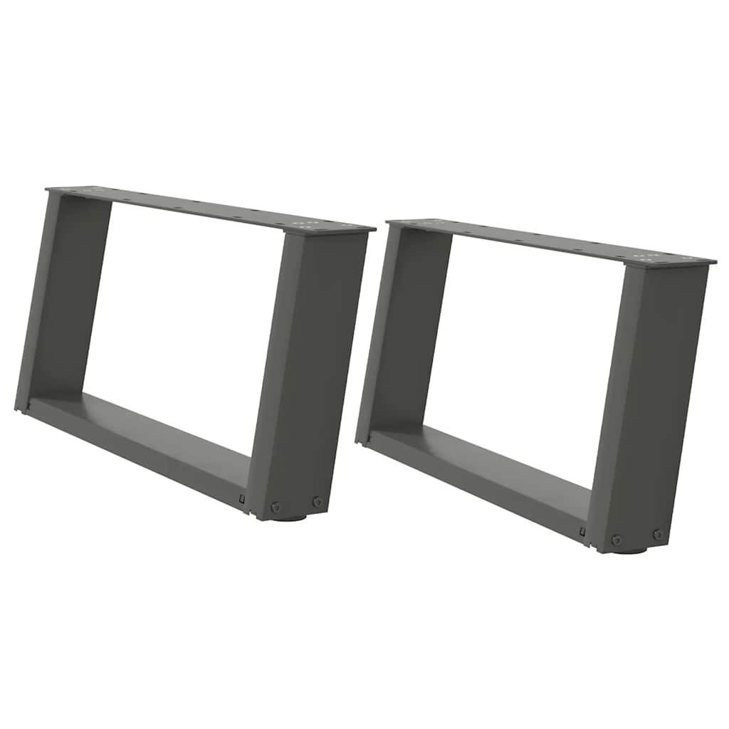 Gambe Tavolino Caffè a U 2 pz Antracite 60x(30-31)cm in Acciaio - homemem39