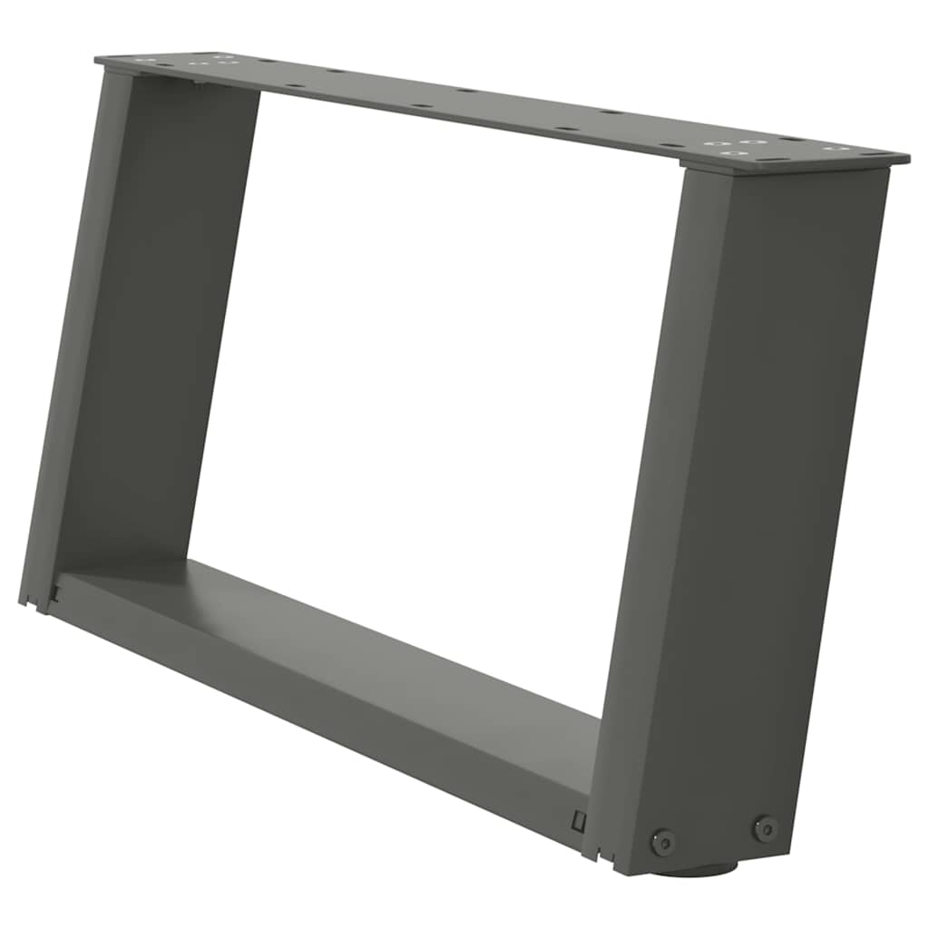 Gambe Tavolino Caffè a U 2 pz Antracite 60x(30-31)cm in Acciaio - homemem39