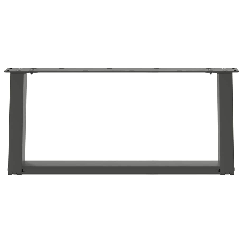 Gambe Tavolino Caffè a U 2 pz Antracite 60x(30-31)cm in Acciaio - homemem39
