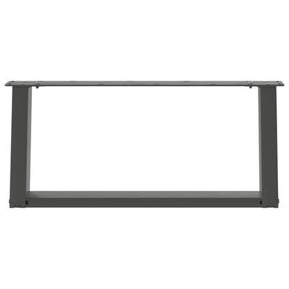 Gambe Tavolino Caffè a U 2 pz Antracite 60x(30-31)cm in Acciaio - homemem39