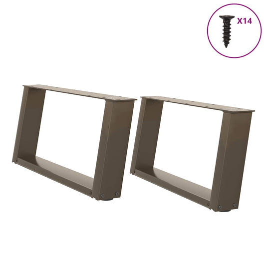 Gambe Tavolino Caffè a U 2 pz 60x(30-31)cm in Acciaio - homemem39