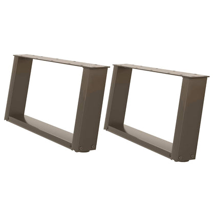 Gambe Tavolino Caffè a U 2 pz 60x(30-31)cm in Acciaio - homemem39