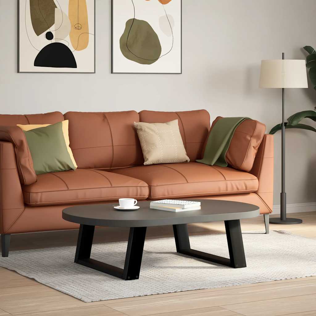 Gambe Tavolino da Caffè a U 2 pz Nero 70x(30-31) cm in Acciaio - homemem39