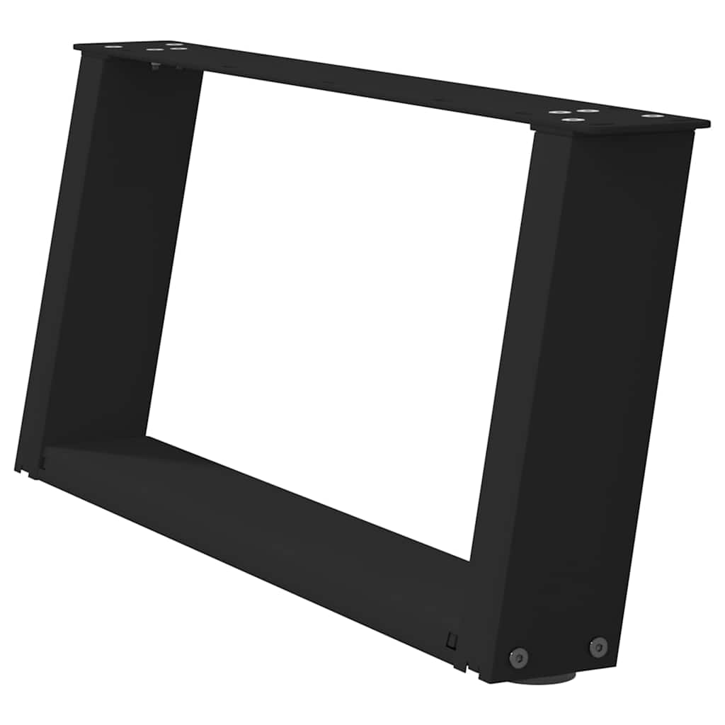 Gambe Tavolino da Caffè a U 2 pz Nero 70x(30-31) cm in Acciaio - homemem39