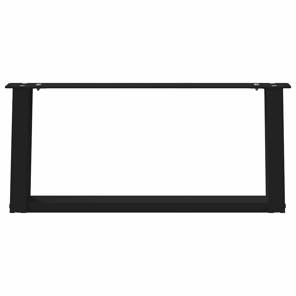 Gambe Tavolino da Caffè a U 2 pz Nero 70x(30-31) cm in Acciaio - homemem39