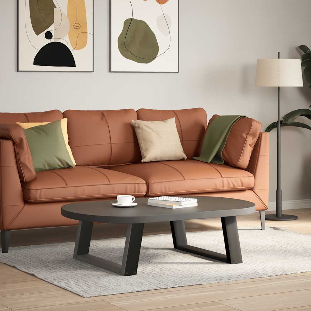 Gambe Tavolino Caffè a U 2 pz Antracite 70x(30-31)cm in Acciaio - homemem39