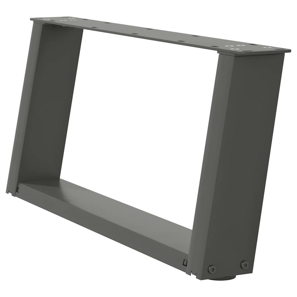 Gambe Tavolino Caffè a U 2 pz Antracite 70x(30-31)cm in Acciaio - homemem39