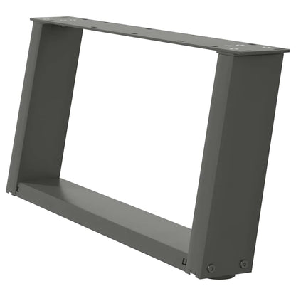 Gambe Tavolino Caffè a U 2 pz Antracite 70x(30-31)cm in Acciaio - homemem39