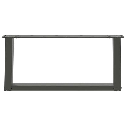 Gambe Tavolino Caffè a U 2 pz Antracite 70x(30-31)cm in Acciaio - homemem39