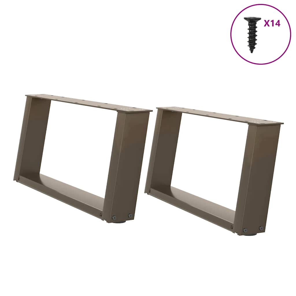 Gambe per Tavolino da Caffè forma U 2 pz Naturale 70x(30-31) cm