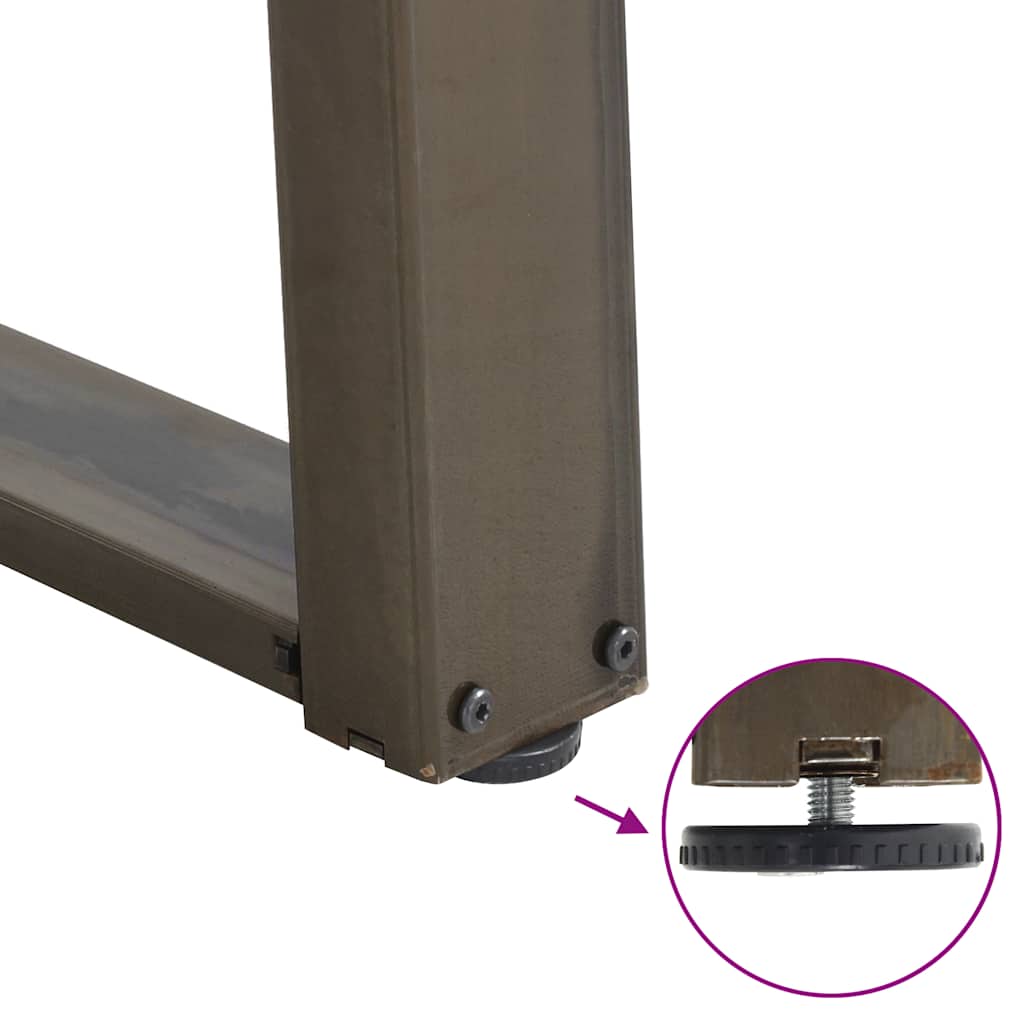 Gambe per Tavolino da Caffè a Forma di U 2 pz Acciaio Naturale 70x(30-31) cm Acciaio | homemem39