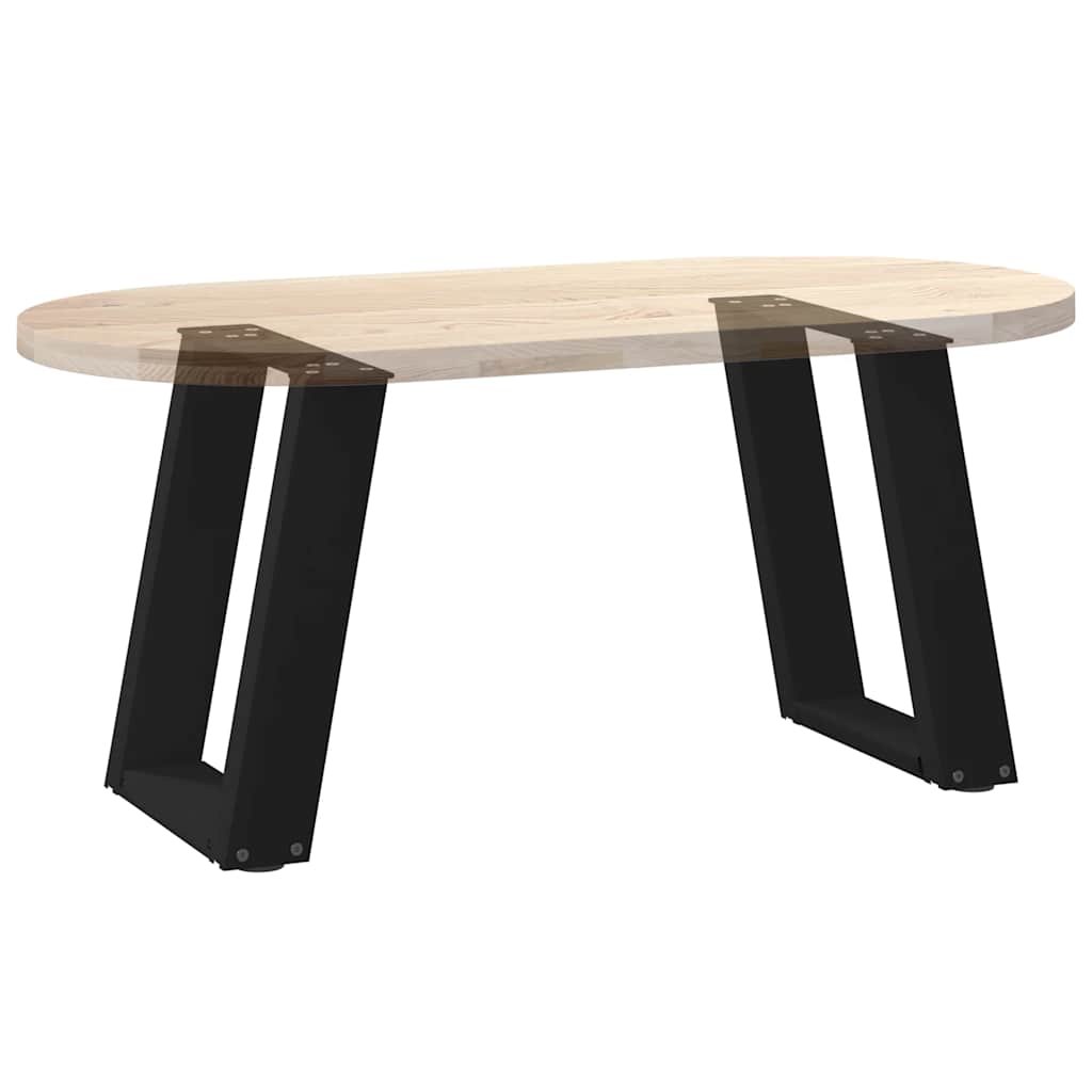 Gambe per Tavolino da Caffè a Forma di U 2 pz Nere 28x(42-43)cm