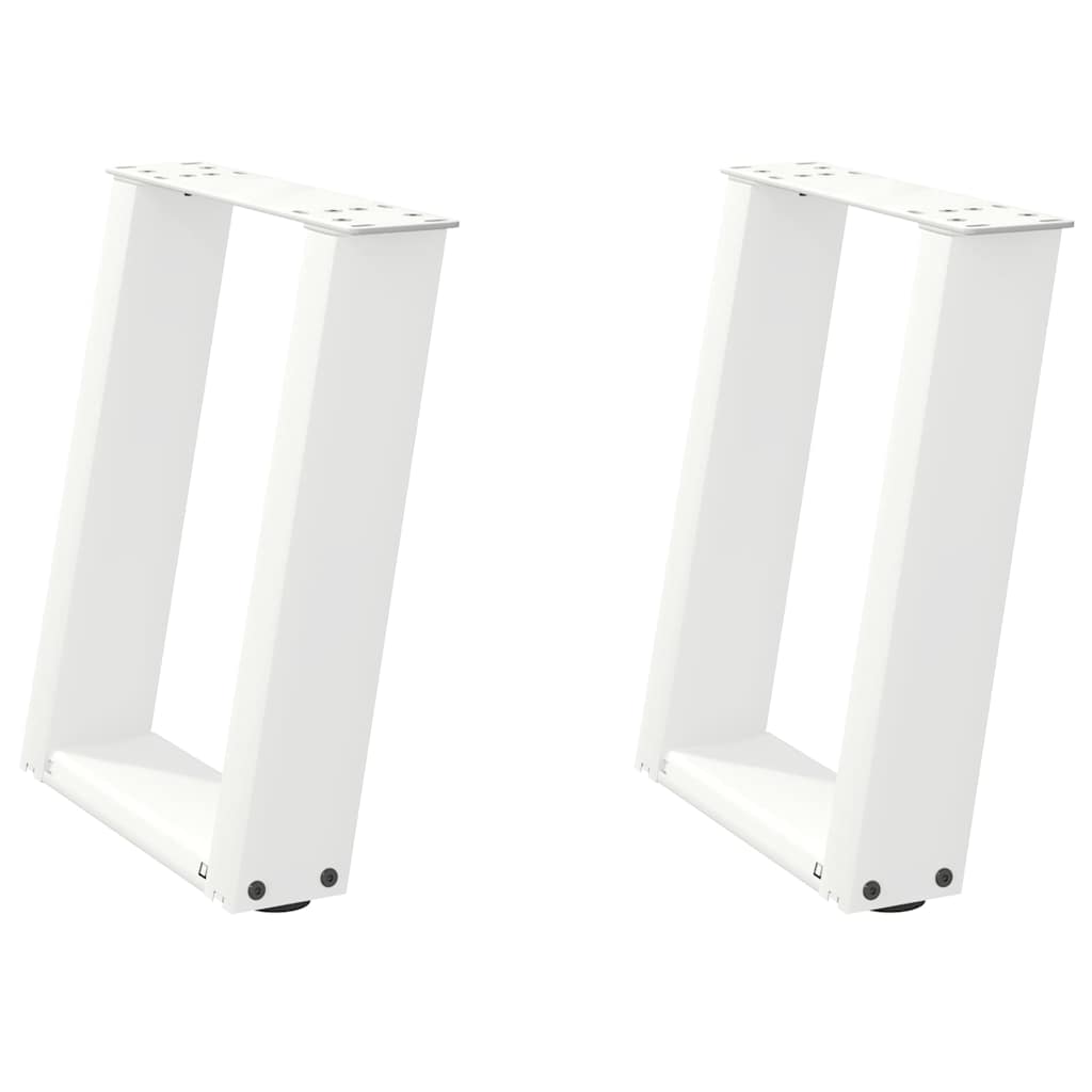 Gambe per Tavolino da Caffè forma U 2 pz Bianche 28x(42-43) cm