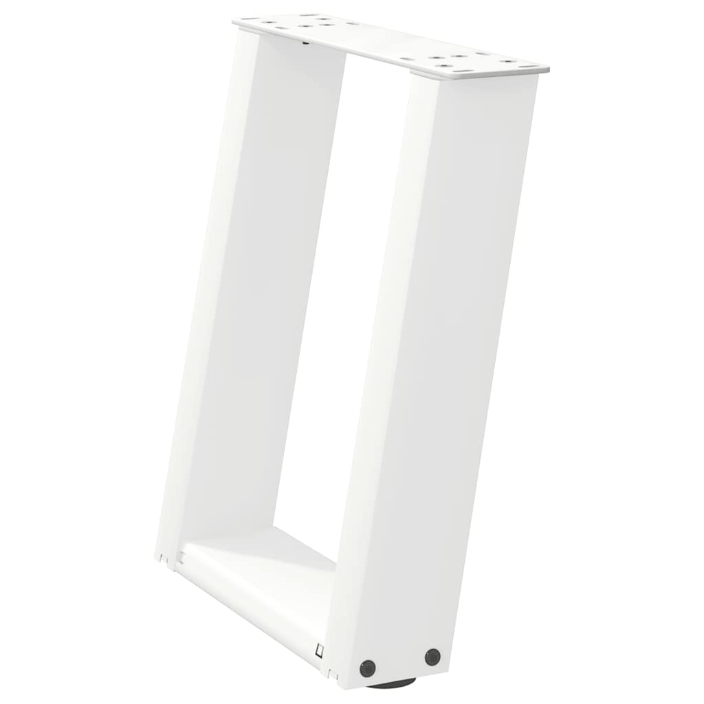 Gambe Tavolino Caffè a U 2 pz Bianco 28x(42-43) cm Acciaio - homemem39