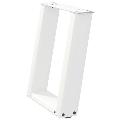 Gambe Tavolino Caffè a U 2 pz Bianco 28x(42-43) cm Acciaio - homemem39