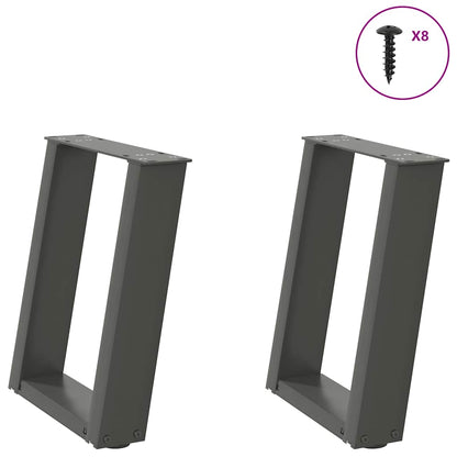 Gambe Tavolino Caffè a U 2 pz Antracite 28x(42-43) cm Acciaio - homemem39