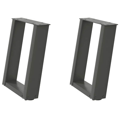 Gambe per Tavolino da Caffè forma U 2 pz Antracite 28x(42-43)cm