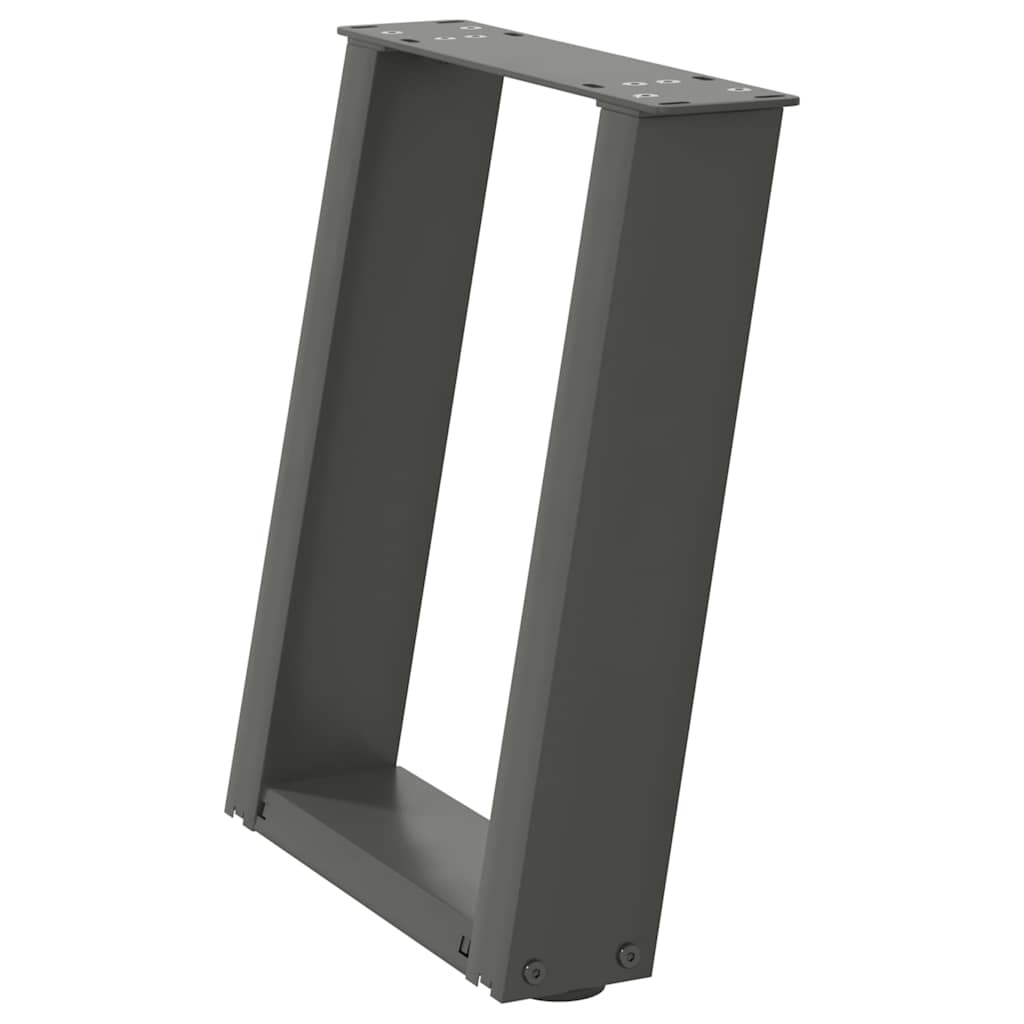 Gambe Tavolino Caffè a U 2 pz Antracite 28x(42-43) cm Acciaio - homemem39
