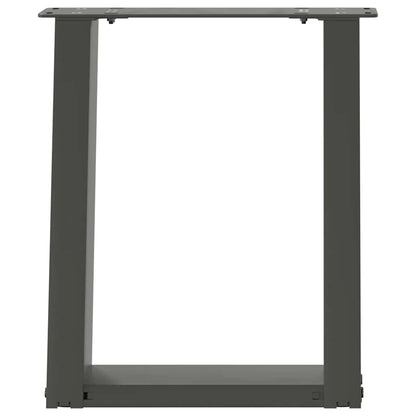 Gambe per Tavolino da Caffè forma U 2 pz Antracite 28x(42-43)cm