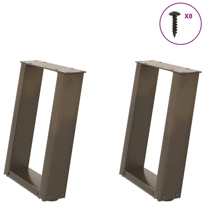 Gambe Tavolino Caffè a U 2 pz 28x(42-43) cm Acciaio - homemem39
