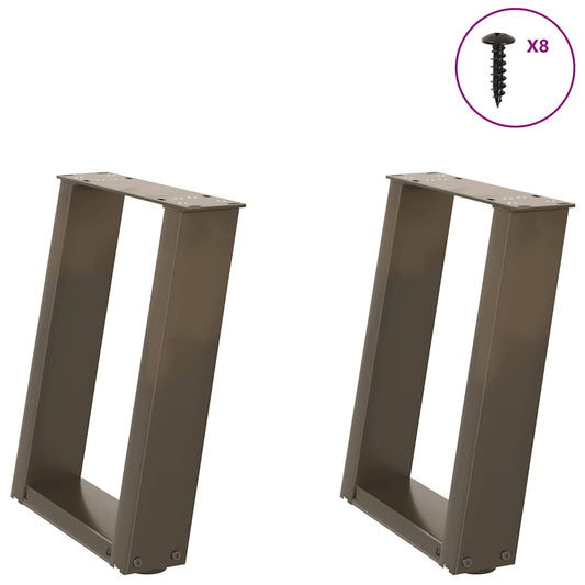Gambe Tavolino Caffè a U 2 pz 28x(42-43) cm Acciaio - homemem39