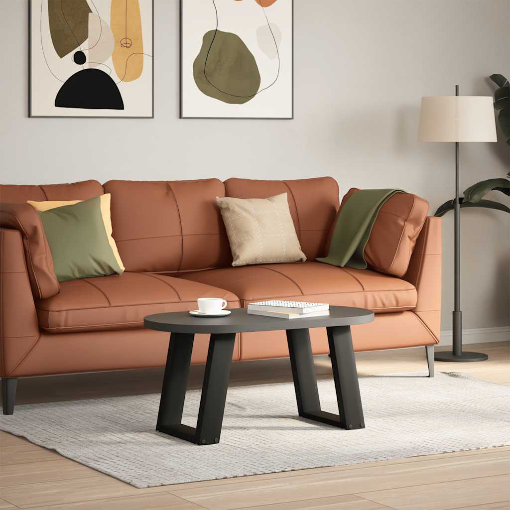 Gambe Tavolino Caffè a U 2 pz Nero 38x(42-43)cm Acciaio - homemem39