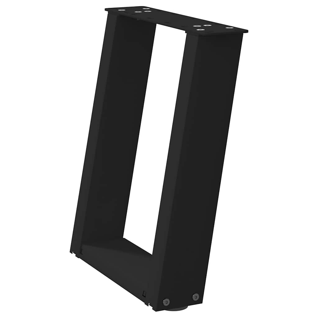 Gambe Tavolino Caffè a U 2 pz Nero 38x(42-43)cm Acciaio - homemem39