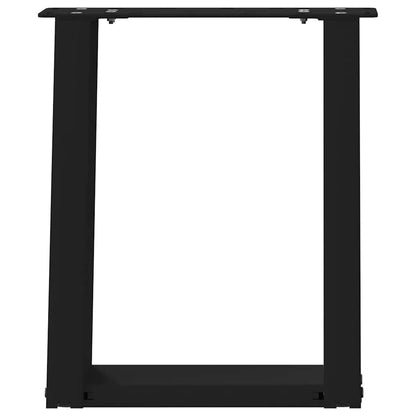 Gambe per Tavolino da Caffè a Forma di U 2 pz Nere 38x(42-43)cm
