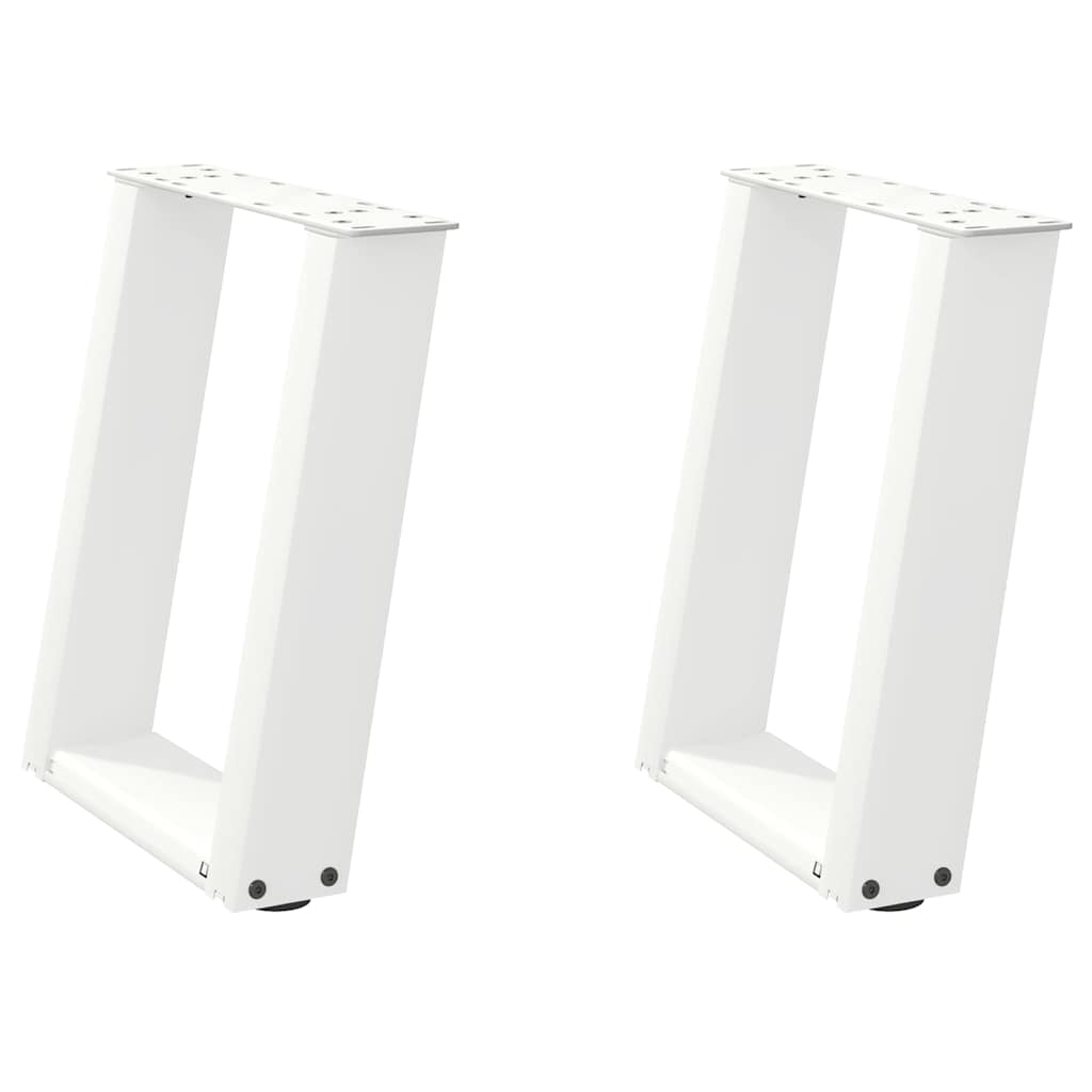 Gambe Tavolino Caffè a U 2 pz Bianco 38x(42-43) cm Acciaio - homemem39