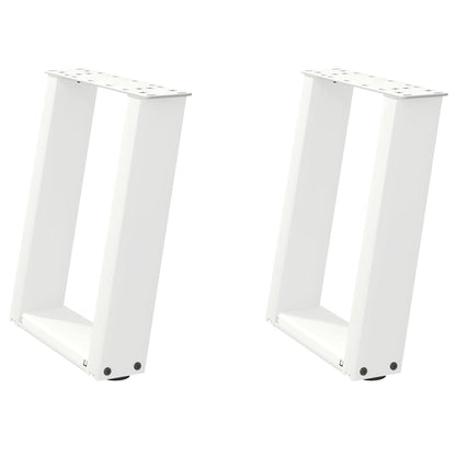 Gambe Tavolino Caffè a U 2 pz Bianco 38x(42-43) cm Acciaio - homemem39