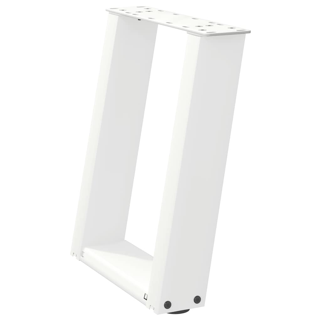 Gambe Tavolino Caffè a U 2 pz Bianco 38x(42-43) cm Acciaio - homemem39