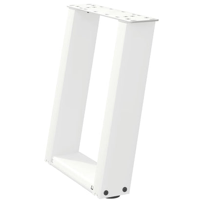 Gambe Tavolino Caffè a U 2 pz Bianco 38x(42-43) cm Acciaio - homemem39