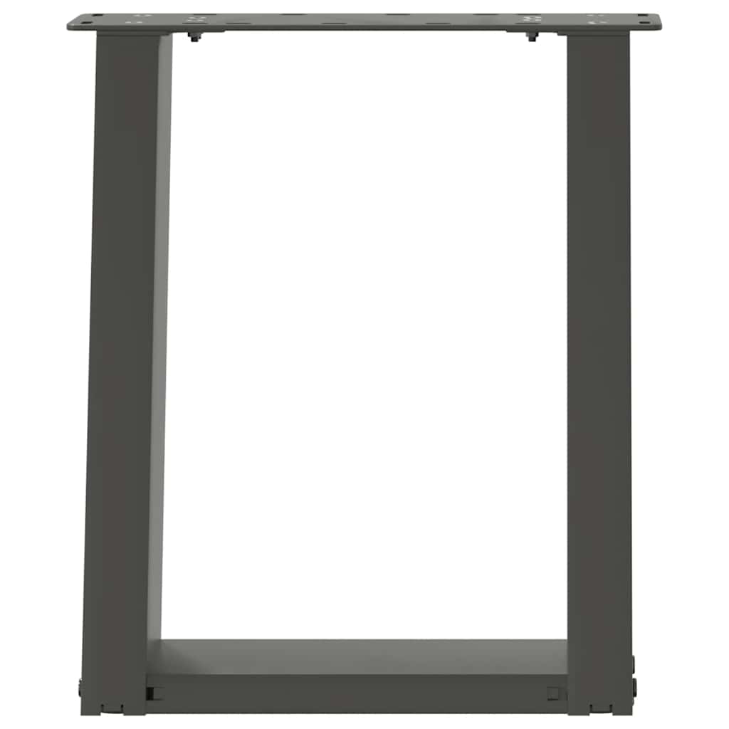 Gambe Tavolino Caffè a U 2 pz Antracite 38x(42-43) cm Acciaio - homemem39