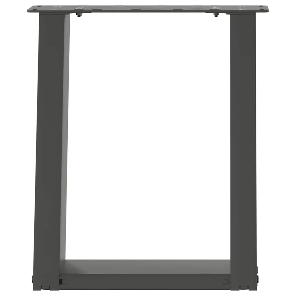 Gambe per Tavolino da Caffè forma U 2 pz Antracite 38x(42-43)cm