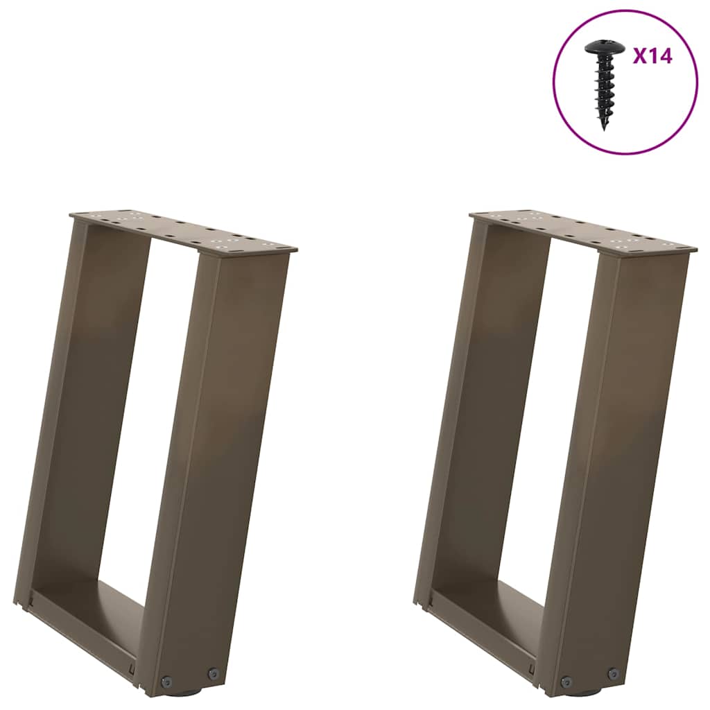 Gambe Tavolino Caffè a U 2 pz 38x(42-43) cm Acciaio - homemem39