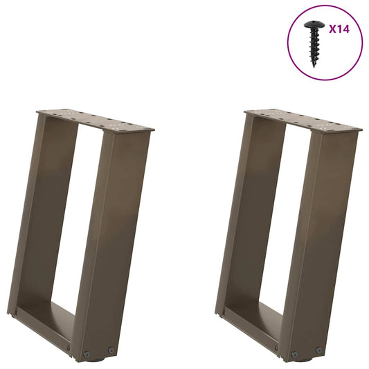 Gambe Tavolino Caffè a U 2 pz 38x(42-43) cm Acciaio - homemem39