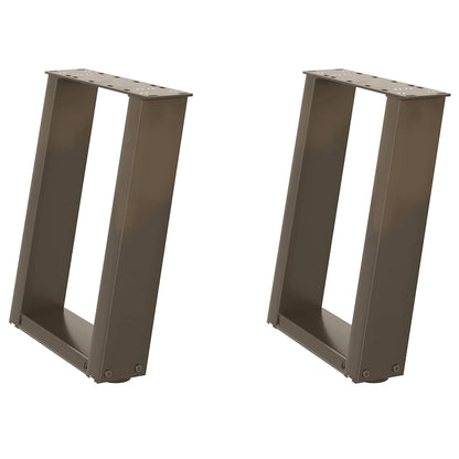 Gambe Tavolino Caffè a U 2 pz 38x(42-43) cm Acciaio - homemem39