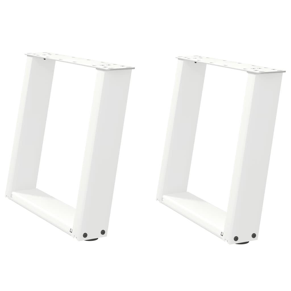 Gambe Tavolino Caffè a U 2 pz Bianco 50x(42-43) cm Acciaio - homemem39