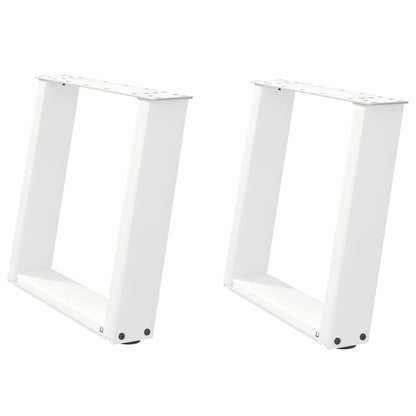 Gambe Tavolino Caffè a U 2 pz Bianco 50x(42-43) cm Acciaio - homemem39
