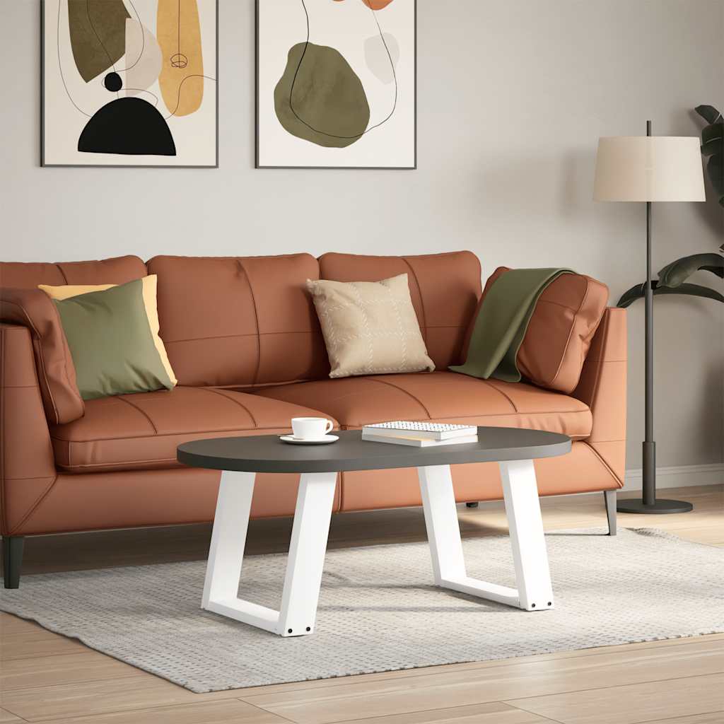 Gambe Tavolino Caffè a U 2 pz Bianco 50x(42-43) cm Acciaio - homemem39