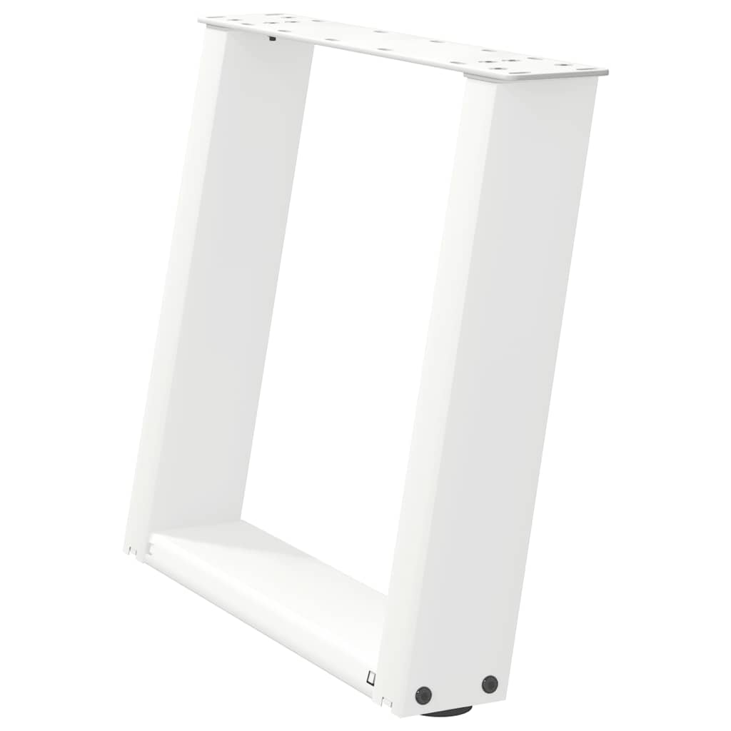 Gambe Tavolino Caffè a U 2 pz Bianco 50x(42-43) cm Acciaio - homemem39
