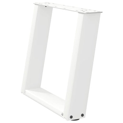 Gambe Tavolino Caffè a U 2 pz Bianco 50x(42-43) cm Acciaio - homemem39