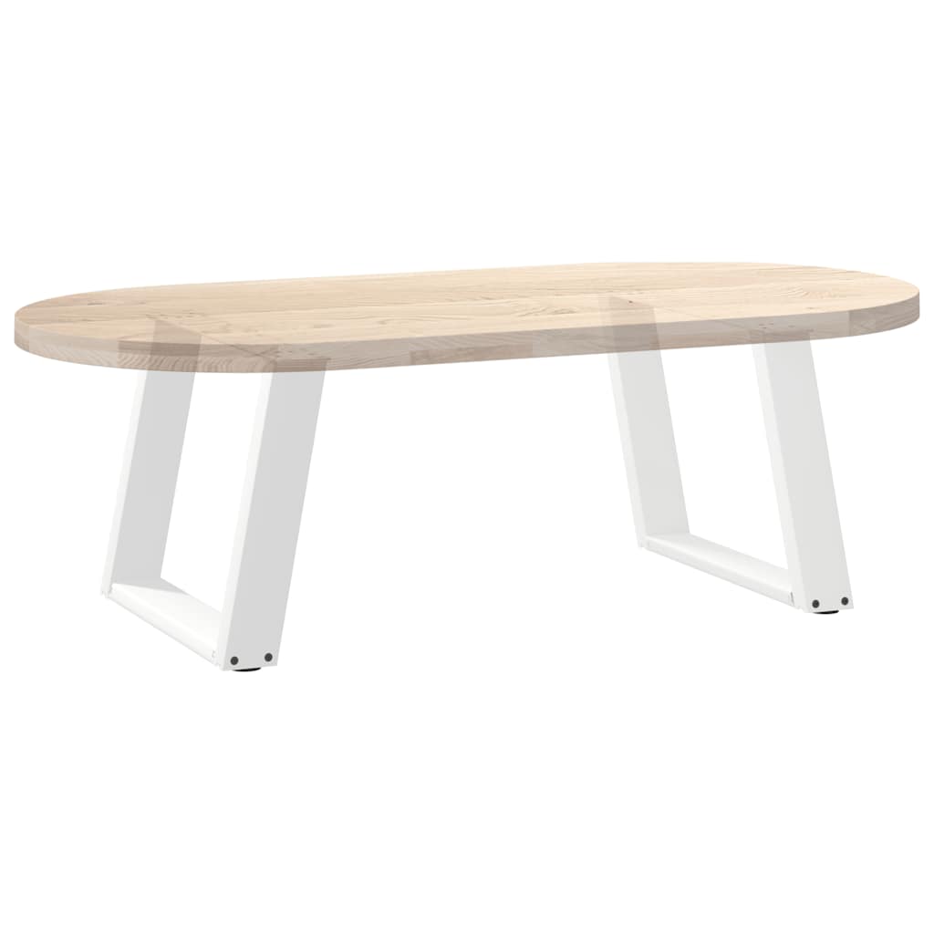 Gambe Tavolino Caffè a U 2 pz Bianco 50x(42-43) cm Acciaio - homemem39