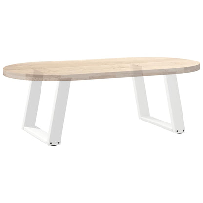 Gambe Tavolino Caffè a U 2 pz Bianco 50x(42-43) cm Acciaio - homemem39